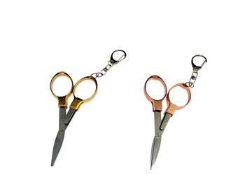 Folding Craft Scissors, Retractable Thread Trimmer, Keychain Yarn Cutter