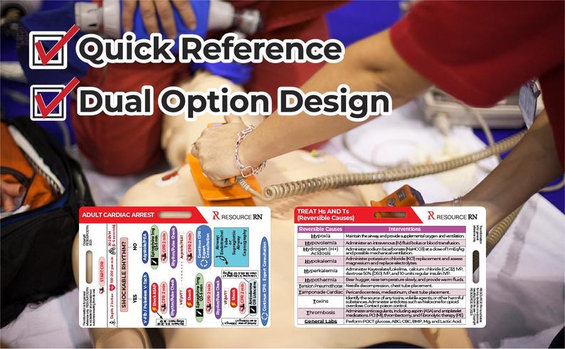 ACLS Badge Card Set: Rapid Medical Reference - Horizontal & Vertical - Etsy