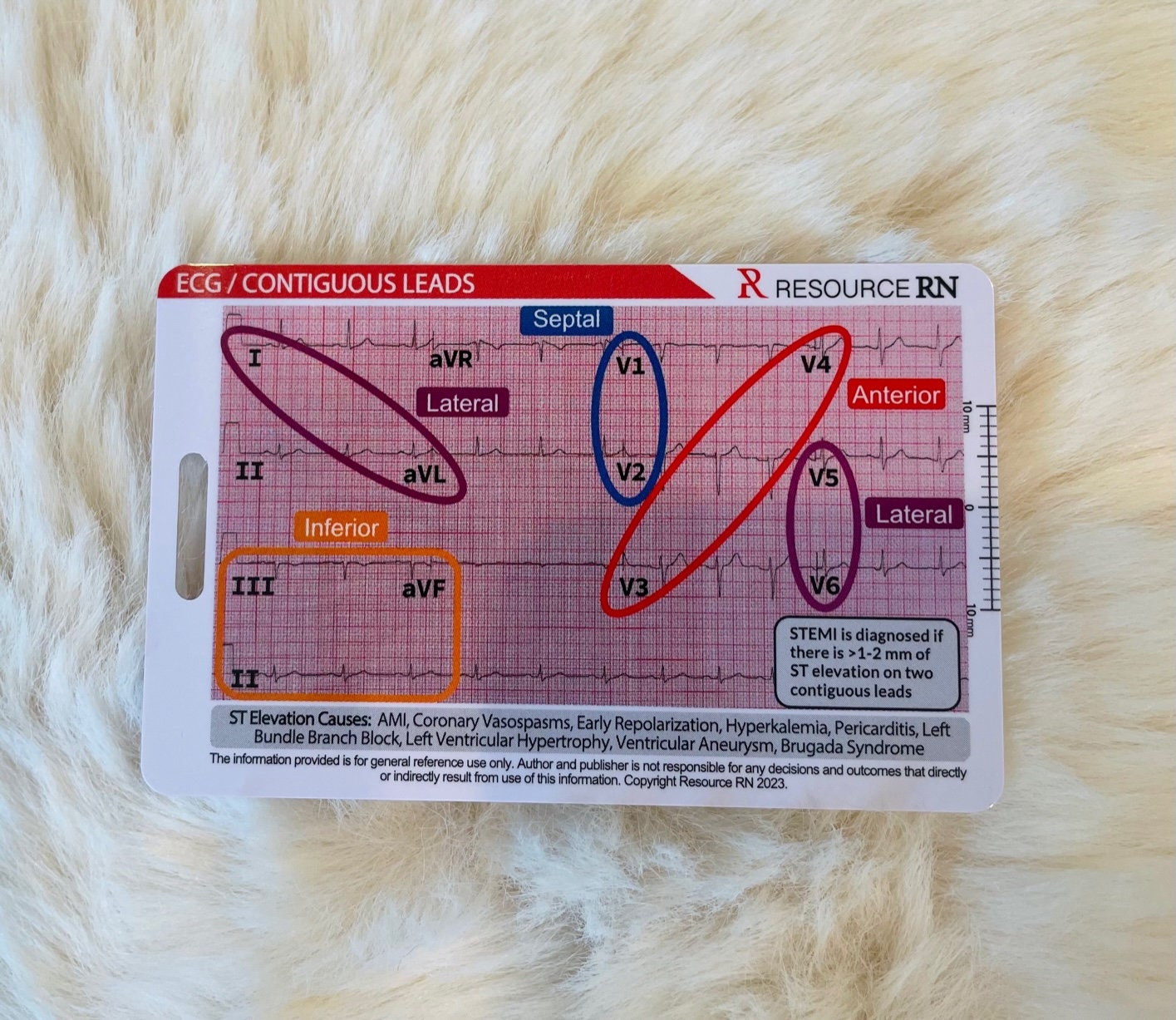 EKG Rhythm Interpretation - Compact & Portable Reference Card Rapid Interpretation Guide Dual Horizontal & Vertical Layout