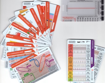 Cardiac Nursing Badge Card Set: ECG Interpretation, Heart Sounds