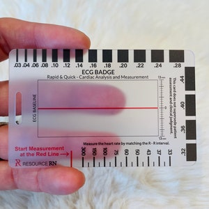 Rapid and Quick Cardiac Analysis and Measurement Tool Clear ECG Badge Card Holder (VERTICAL)