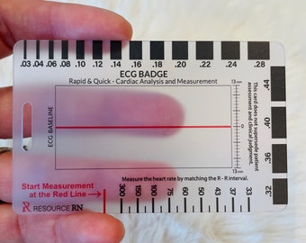 Rapid and Quick Cardiac Analysis and Measurement Tool Clear ECG Badge Card Holder (VERTICAL)