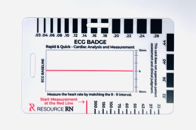 Cardiac Ruler Method EKG Badge Card: Cardiac Analysis Tool - Horizontal & Vertical - Etsy
