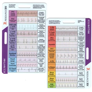 ECG/EKG Rhythms - Horizontal and Vertical Option, Healthcare, Nursing, Badge Pocket Card