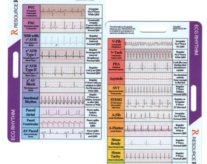 Ekg Ruler Badge Pocket Card Vertical for Nurse Paramedic EMT for ID ...