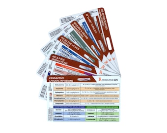 Critical Medication Badge Card Set for Healthcare Providers, 6-Piece Emergency & Critical Care Quick Reference