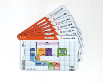 EKG Rhythm Analysis Nurse Badge Cards: STEMI, NSTEMI - 6-Card Set