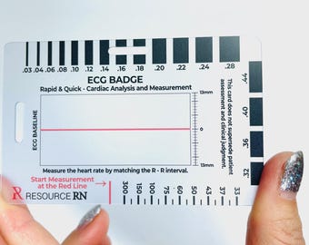 EKG Badge Card: Cardiac Analysis Tool - Horizontal & Vertical