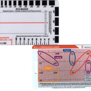 Cardiac Ruler Method EKG Rapid Cardiac Measurement & STEMI Analysis Badge Cards – Vertical 2 ...
