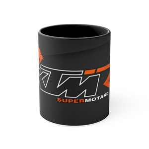 KTM-koffiemok| Koffieliefhebber| Verjaardagscadeau| Cadeau-ideeën Mokken met kleurrijke accenten, 11oz