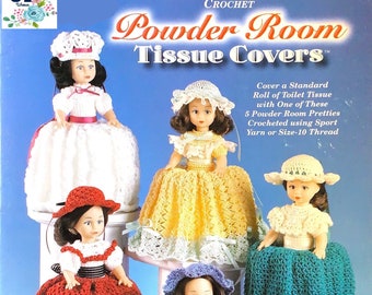 Crochet Powder Room Tissue Covers Pattern PDF Download