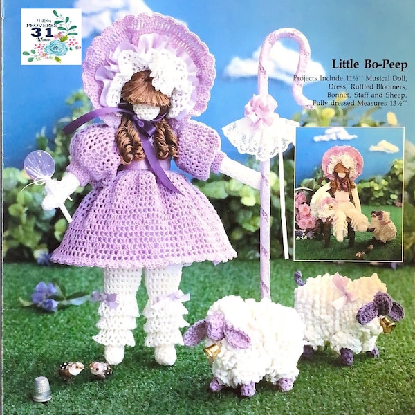 Vintage Little Bo Peep Doll Crochet Pattern PDF Download