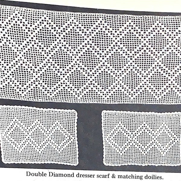 Double Diamond Dresser Scarves Pattern PDF Download