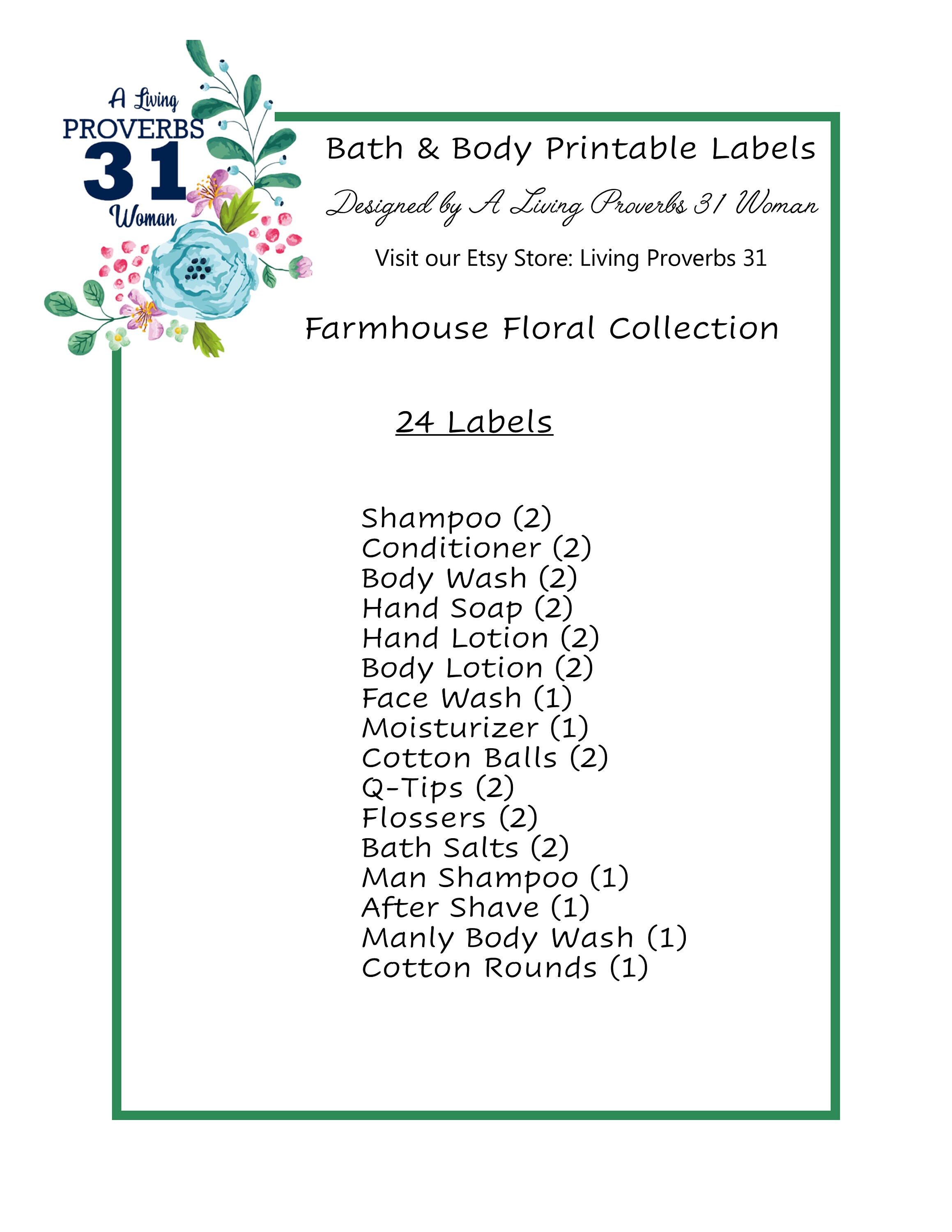 1.5 Inch Bathroom Labels Farmhouse Style Handwritten - Etsy
