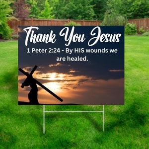 Thank you Jesus Yard Sign Easter Sign Religious Decorations Garden Flag Faith Sign Christian Faith Sign House Warming Gift Home Decor