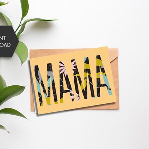 Tarjeta IMPRIMIBLE del Día de las Madres - Tarjeta de felicitación de mamá - Descarga digital - Mamá floral