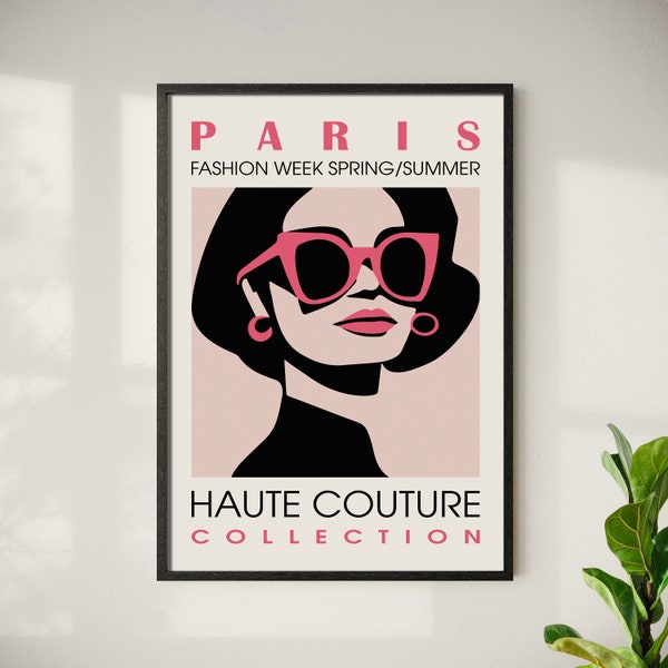 Paris Fashion Week Vintage Poster - Instant Digital Download Wall Art Print - Haute Couture