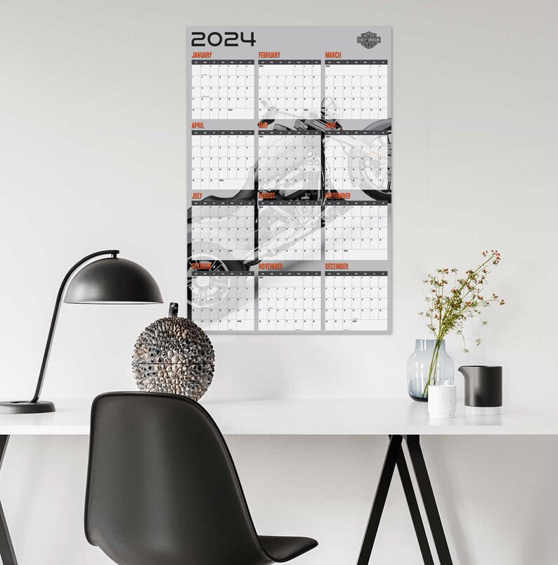 2024 Harley Davidson Wall Planner Digital Download Print Calendar Art