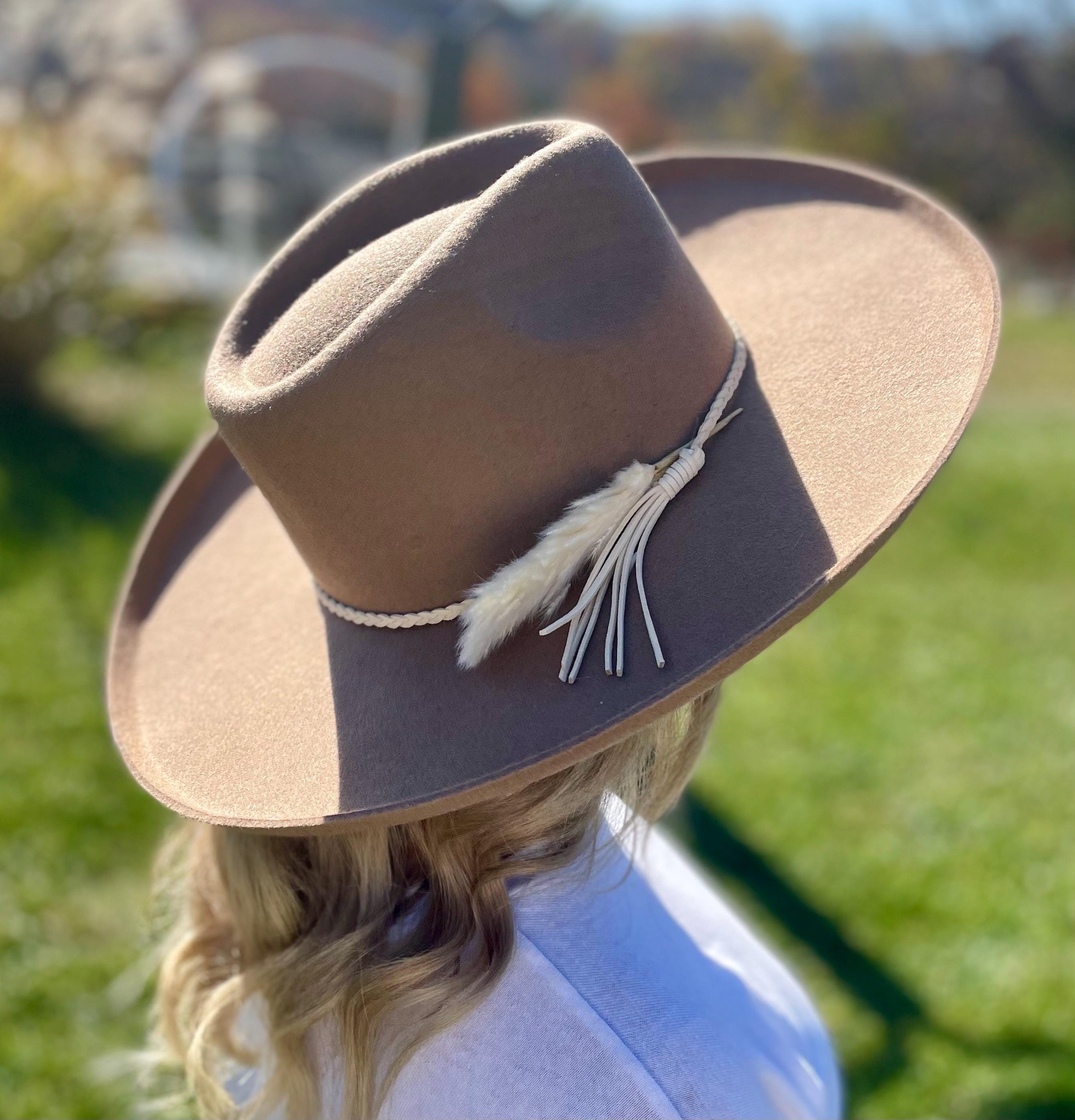 Custom Silk Lining Western Hat - 100% Wool Felt Pencil Brim  display picture 2