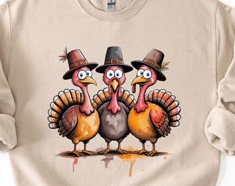 Funny Turkey Thanksgiving Sweatshirt, Family Matching Apparel