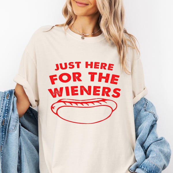 T-shirt Comfort Colors « Juste ici pour les saucisses » - T-shirt rétro du 4 juillet