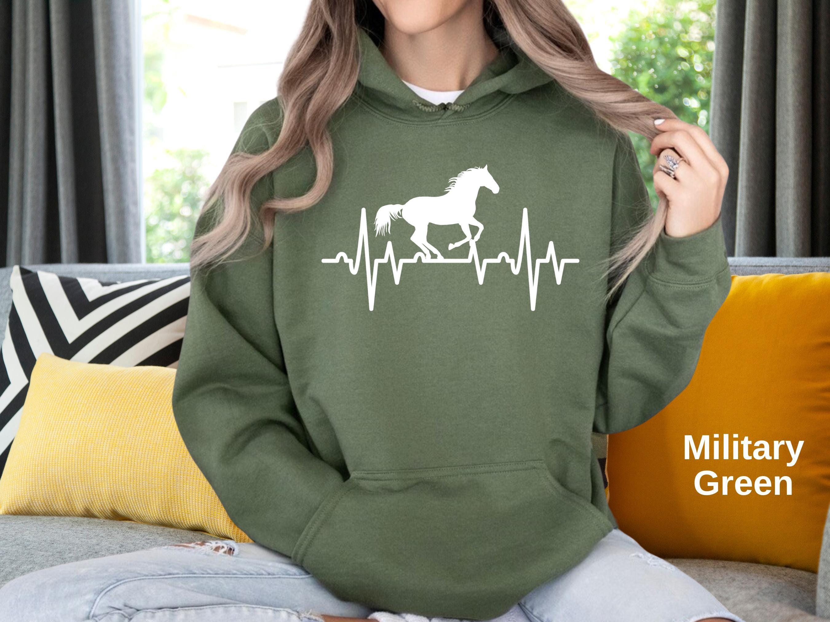 Custom Name Horse Hoodie For Kids – Gildan GD57B Unisex Pullover, Cute Horsey Design