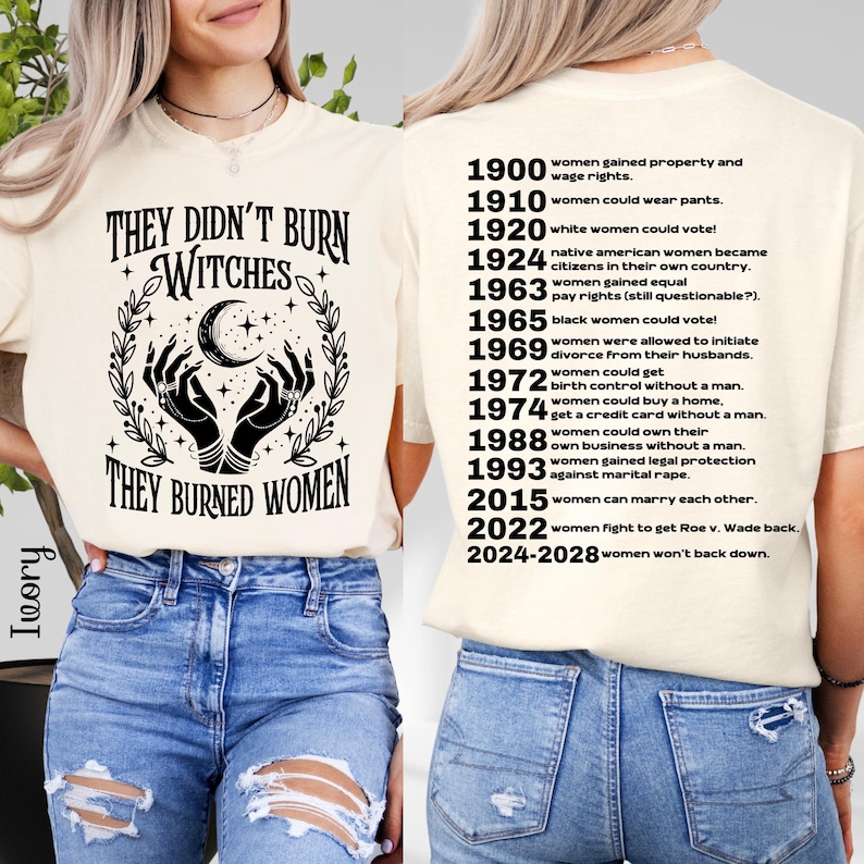Comfort Colors® They Didn't Burn Witches, Feminism Shirt, Women's Rights Empowerment, Feminist Witch Tee image 1