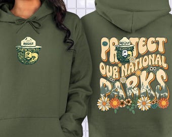 Protect Our National Parks Hoodie, Wildlife Lover Gift, Nature Conservation, Hiking Sweatshirt, Camping Apparel