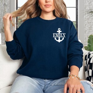 Personalized Anchor Sweatshirt - Custom Nautical Hoodie Gift - Perfect for Boaters, Sailors, and Ocean Lovers
