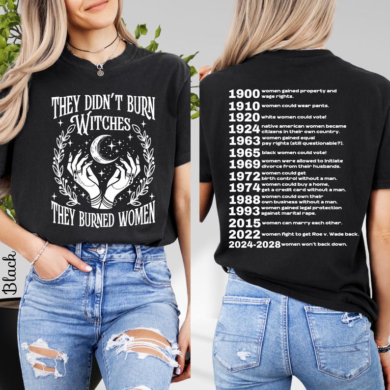 Comfort Colors® They Didn't Burn Witches, Feminism Shirt, Women's Rights Empowerment, Feminist Witch Tee image 7