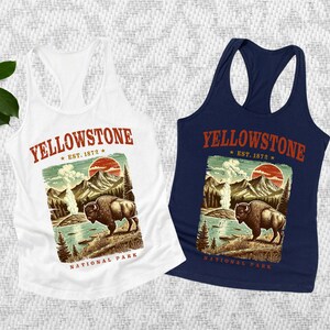 Vintage Yellowstone National Park Racerback Tank Top: Retro US Parks Tee