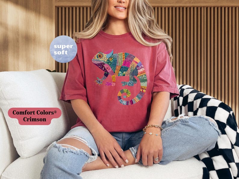 Comfort Colors Chameleon Shirt: Retro Post Punk Tee Bild 8