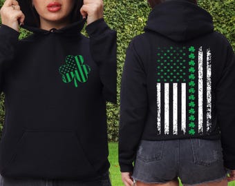 Shamrock USA Flag Hoodie - Irish St. Patrick's Day Apparel