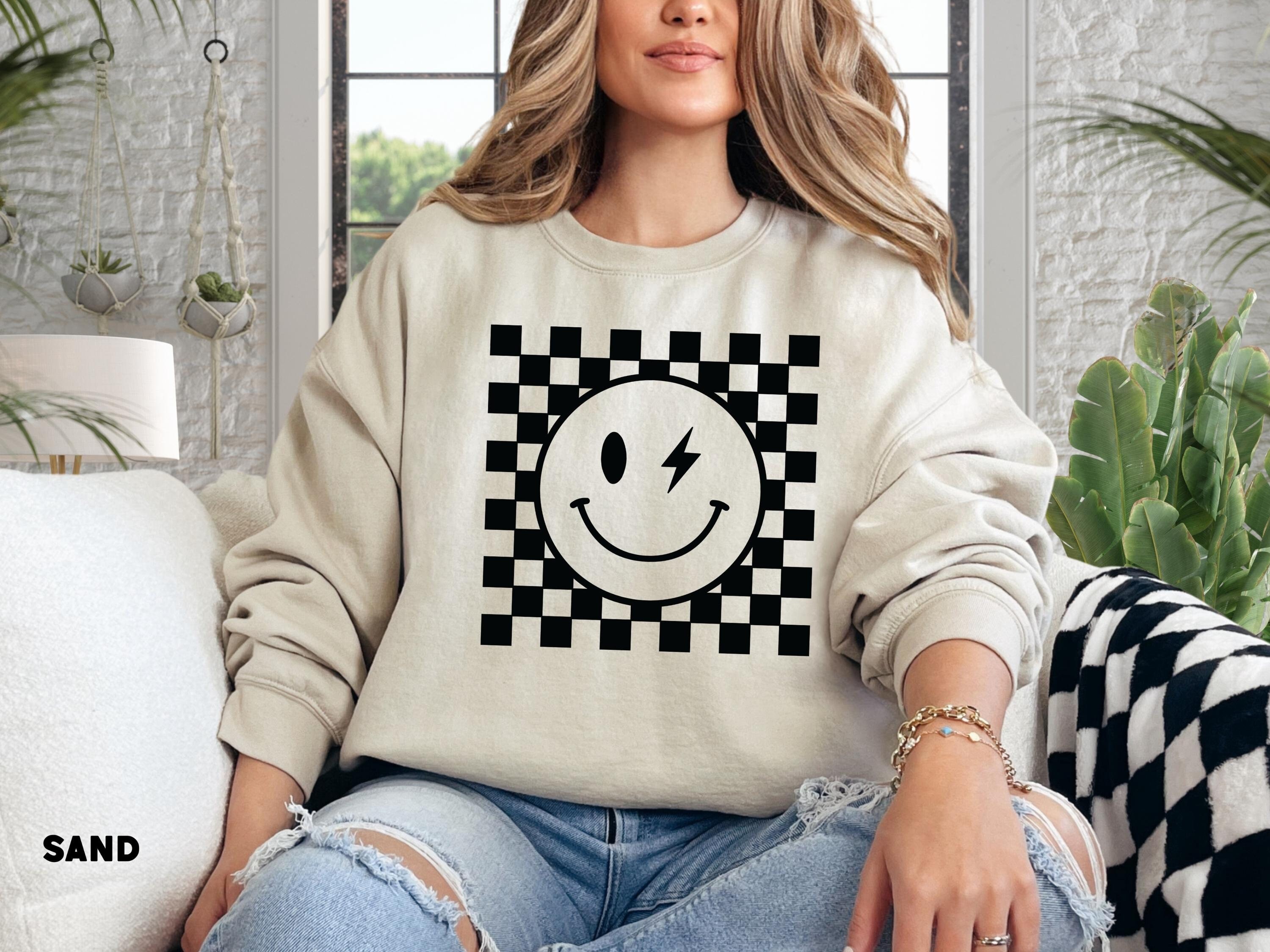 【GRAVER】23SS★ Elbow Checkerboard Dot Smile Sweatshirt A1mN82gBRyL._CLa|2140,2000|