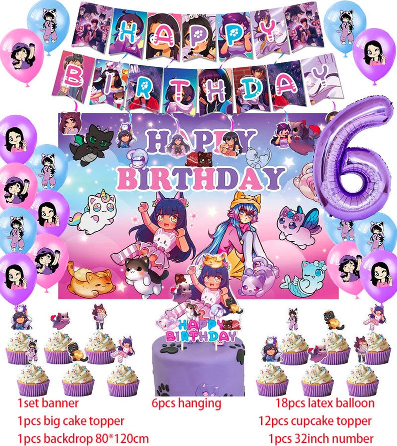 Aphmau Party Decoration Supplies Set Baby Shower Gift Etsy