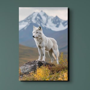 White Wolf Canvas Wall Art, Wolf Photography Canvas Wall Art, Wolf Art, Office Art, Nature Art, Large Canvas Wall Art
