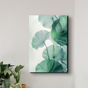 Lotus Blume Leinwand Wand Kunst Blumendruck Schöne rosa Blume Leinwand Kunst Botanische Wandkunst Moderne Wandkunst Schlafzimmer Wandkunst