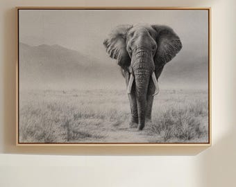 象の鉛筆画 B4 象の鉛筆画 | サファリ動物アート - Etsy 日本