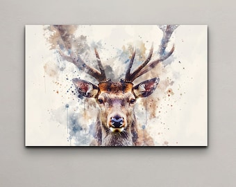 オリンピック国立公園 ルーズベルト エルク 水彩画 プリント 額入り