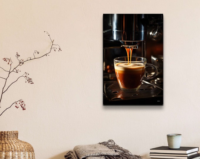Espresso Canvas Wall Art, Coffee Canvas Wall Art, Coffee Shop Artwork, Kitchen Artwork, Barista Artwork