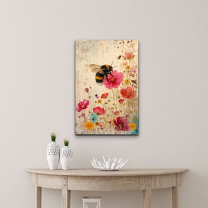 Watercolor Bumble Bee Canvas Wall Art