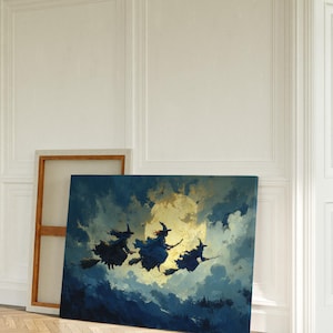Three Ghosts on Forest Path | Whimsical Halloween Wall Art