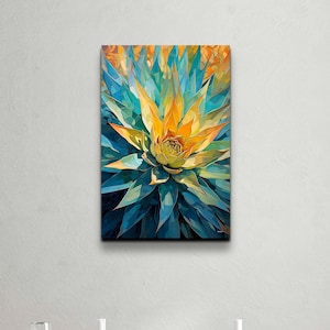 Watercolor Style Agave Wall Art Canvas