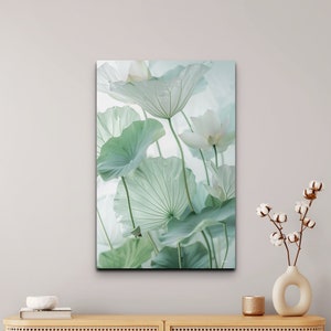 Lotus Flower canvas wall art Floral Print Beautiful Pink Flower canvas art Botanical wall art Modern wall art Bedroom wall art