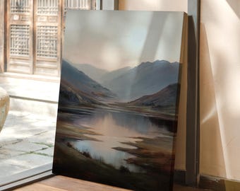 Tranquil Mountain Lake at Dusk