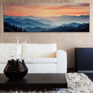 Panoramic Montana Big Sky Skyline, Montana Artwork, Mountain Art, Panoramic Art, Panoramic Scenery Canvas Wall Art