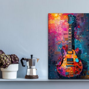 Pop Art Guitar Canvas Wall Art