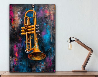 Pop Art Trumpet Canvas Wall Art