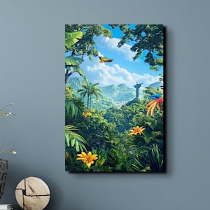 Christ The Redeemer, Rio De Jeneiro Ready To Hang Canvas Wall Art Print, Christian Art, Religious Decor