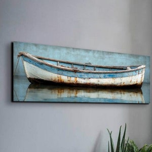 The Original Weathered Wooden Ship Ready To Hang Panoramic Canvas Wall Art Print, Large Canvas Wall Art, Panoramic Art